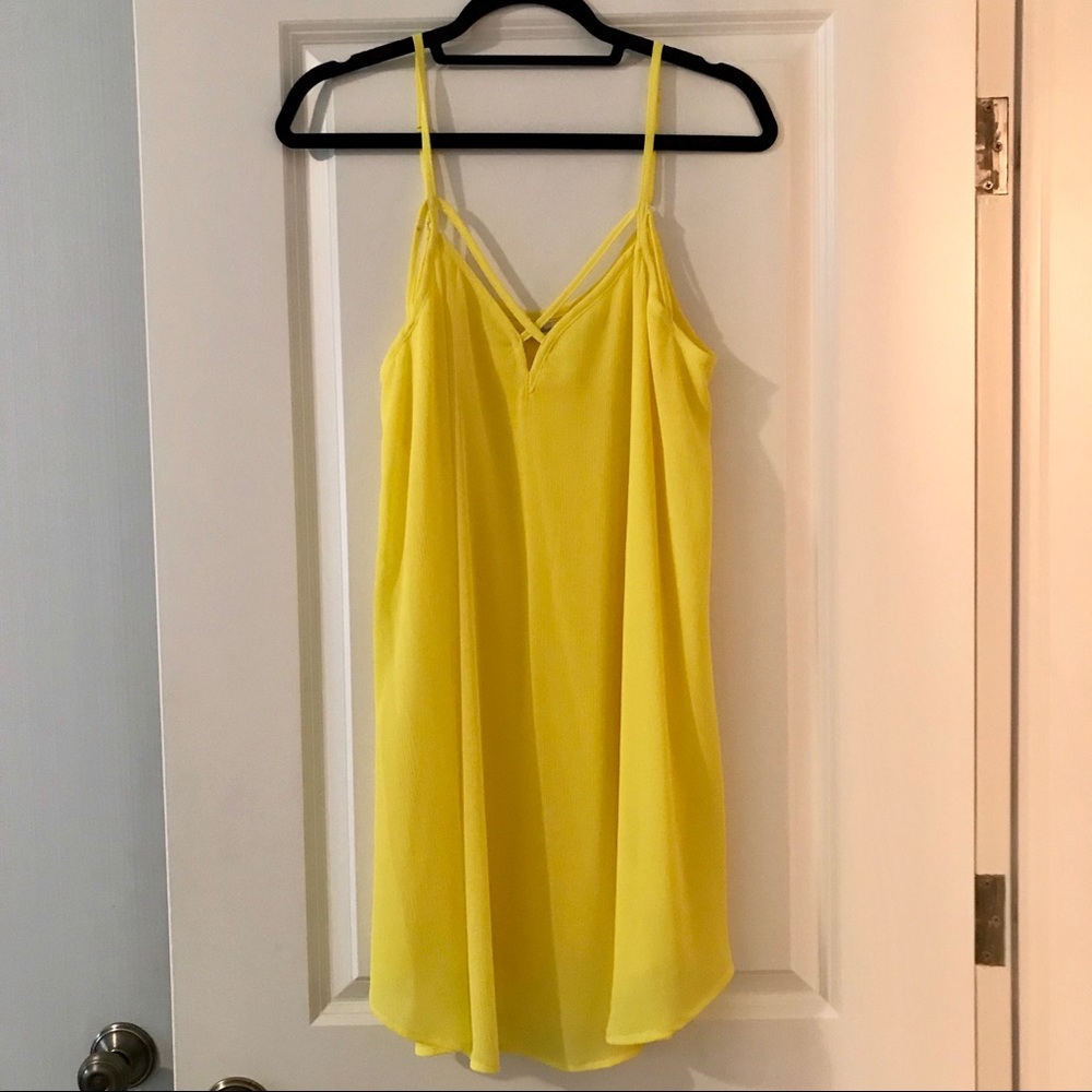 Cross Strap Dress in Yellow, Bishop + Young